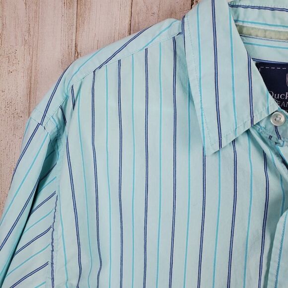 Duck Head Striped Button Down Shirt Blue Size XL - Picture 4 of 10